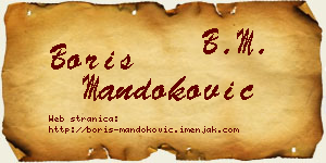 Boris Mandoković vizit kartica
